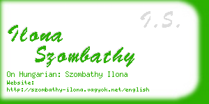 ilona szombathy business card